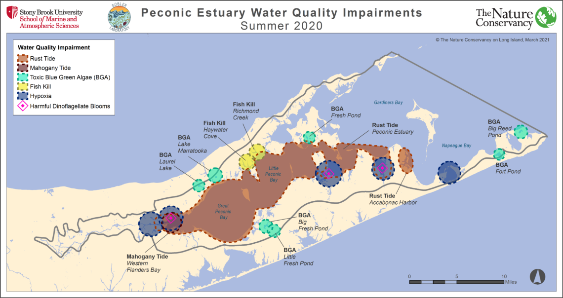 Peconic Estuary Water quality impairments 2020 map – Peconic Estuary ...